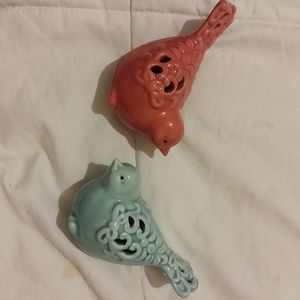 Glass birds and bird shaped candles